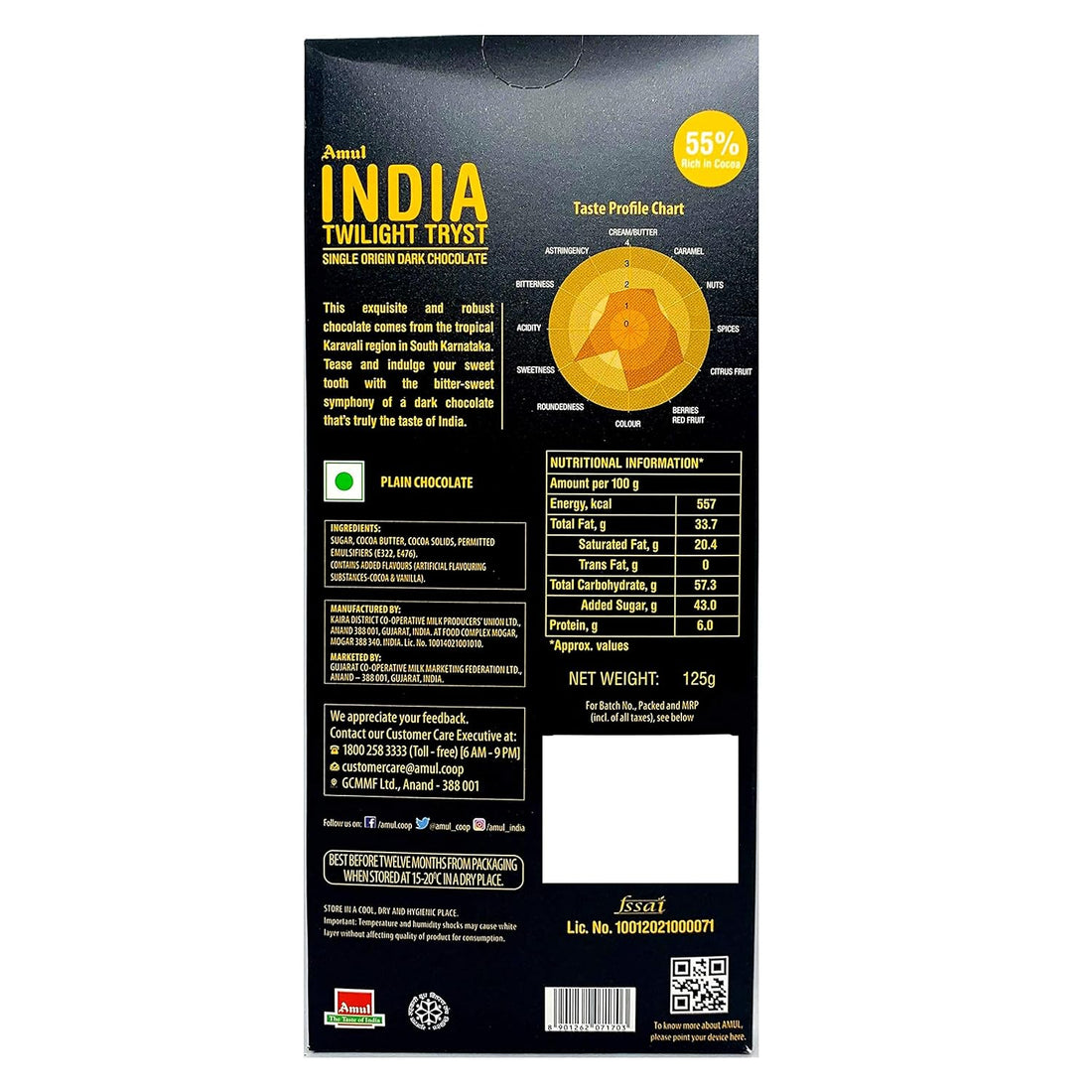 Amul India Twilight Tryst Dark Chocolate Pack