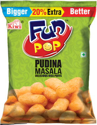 Fun Pop - Pudina Masala Puffs | A Zesty Minty Crunch