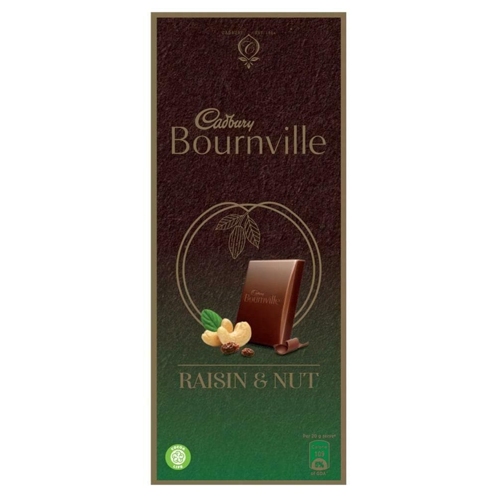 Cadbury Bournville Raisin & Nut Dark Chocolate Front