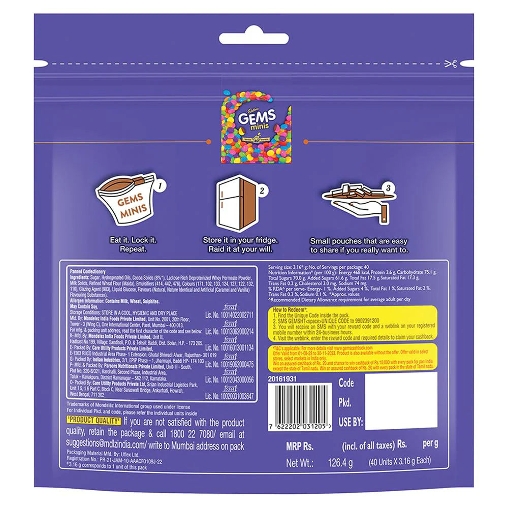 Cadbury Gems Minis Home Treats Front