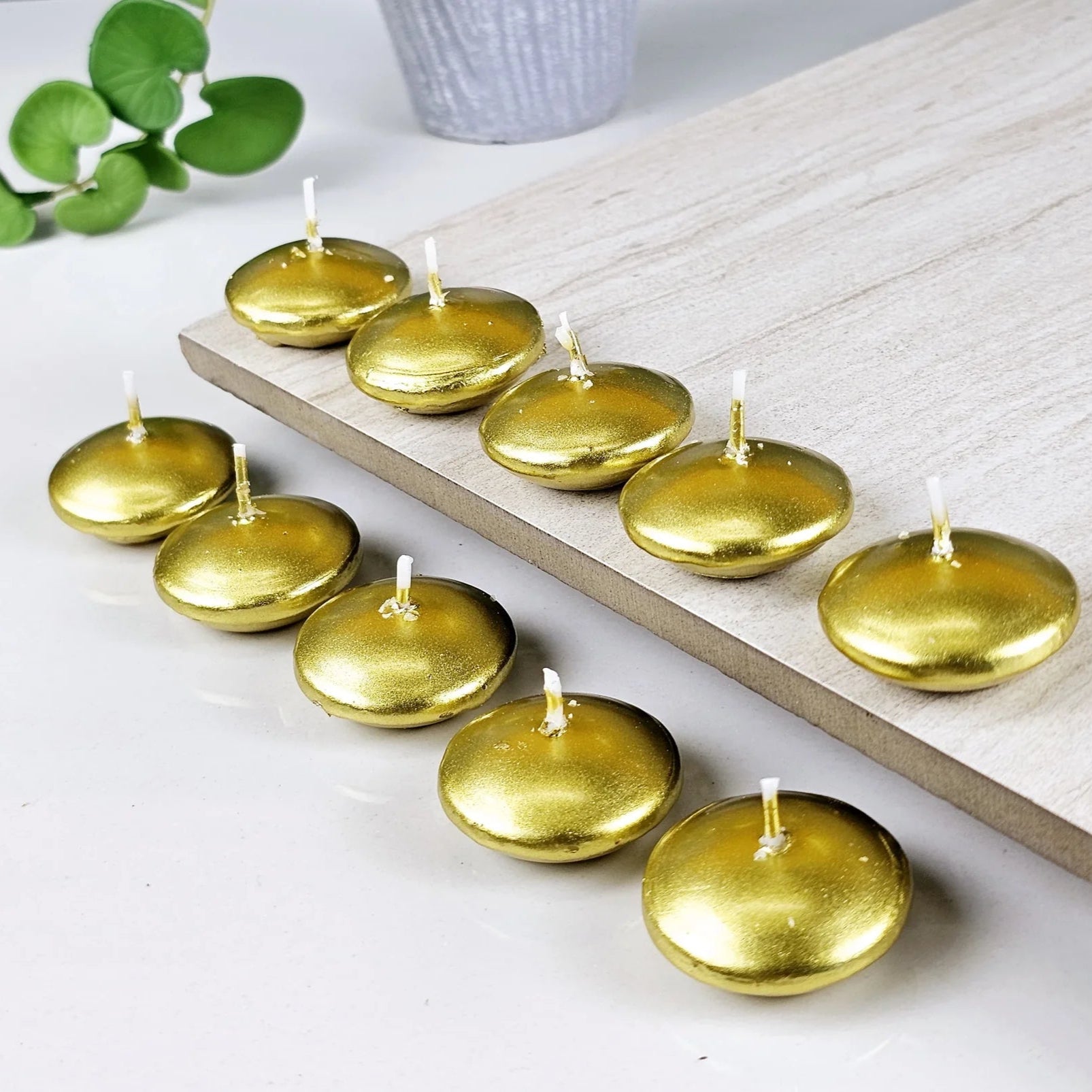 10 Pc Round Wax Candles – Elegant Décor for Meditation, Relaxation, and Special Occasions