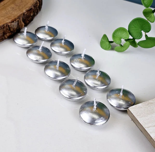 10 Pc Round Wax Candles – Elegant Décor for Meditation, Relaxation, and Special Occasions