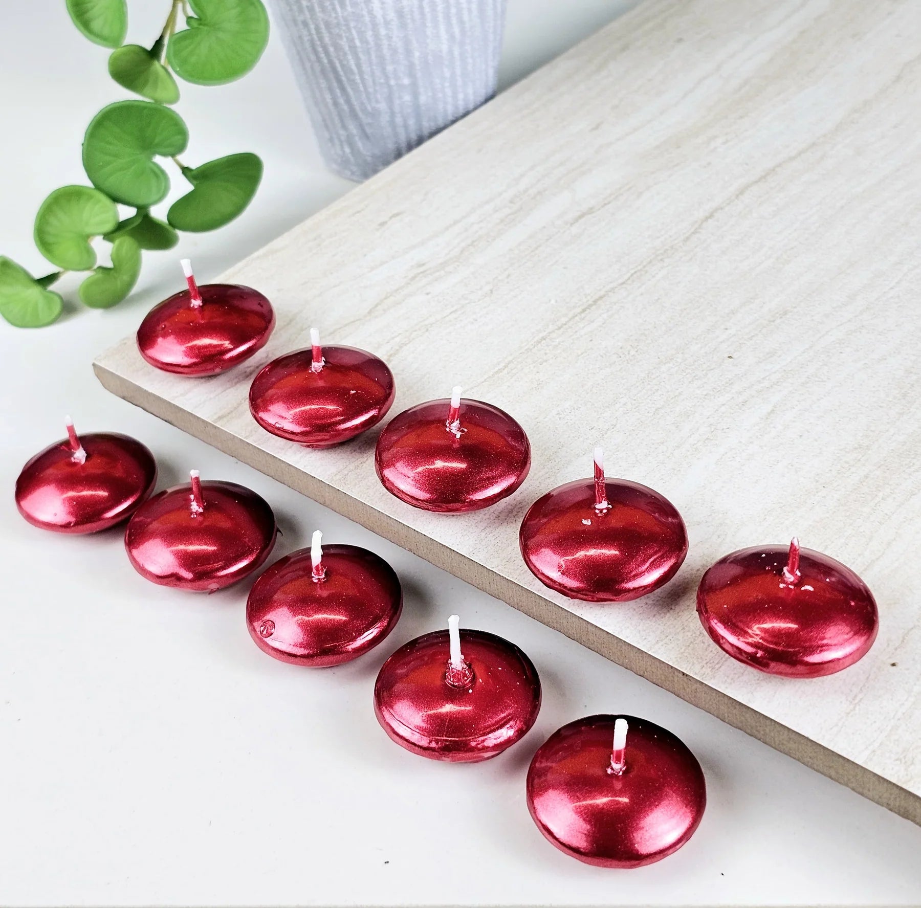 10 Pc Round Wax Candles – Elegant Décor for Meditation, Relaxation, and Special Occasions