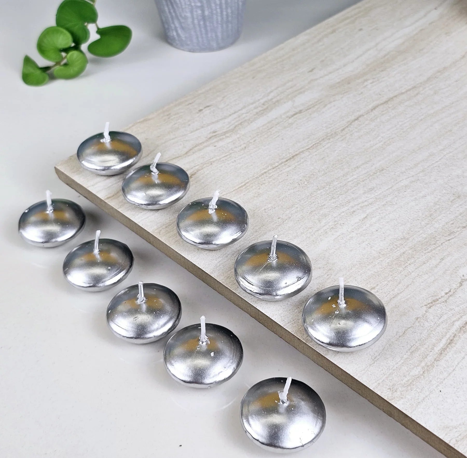 10 Pc Round Wax Candles – Elegant Décor for Meditation, Relaxation, and Special Occasions