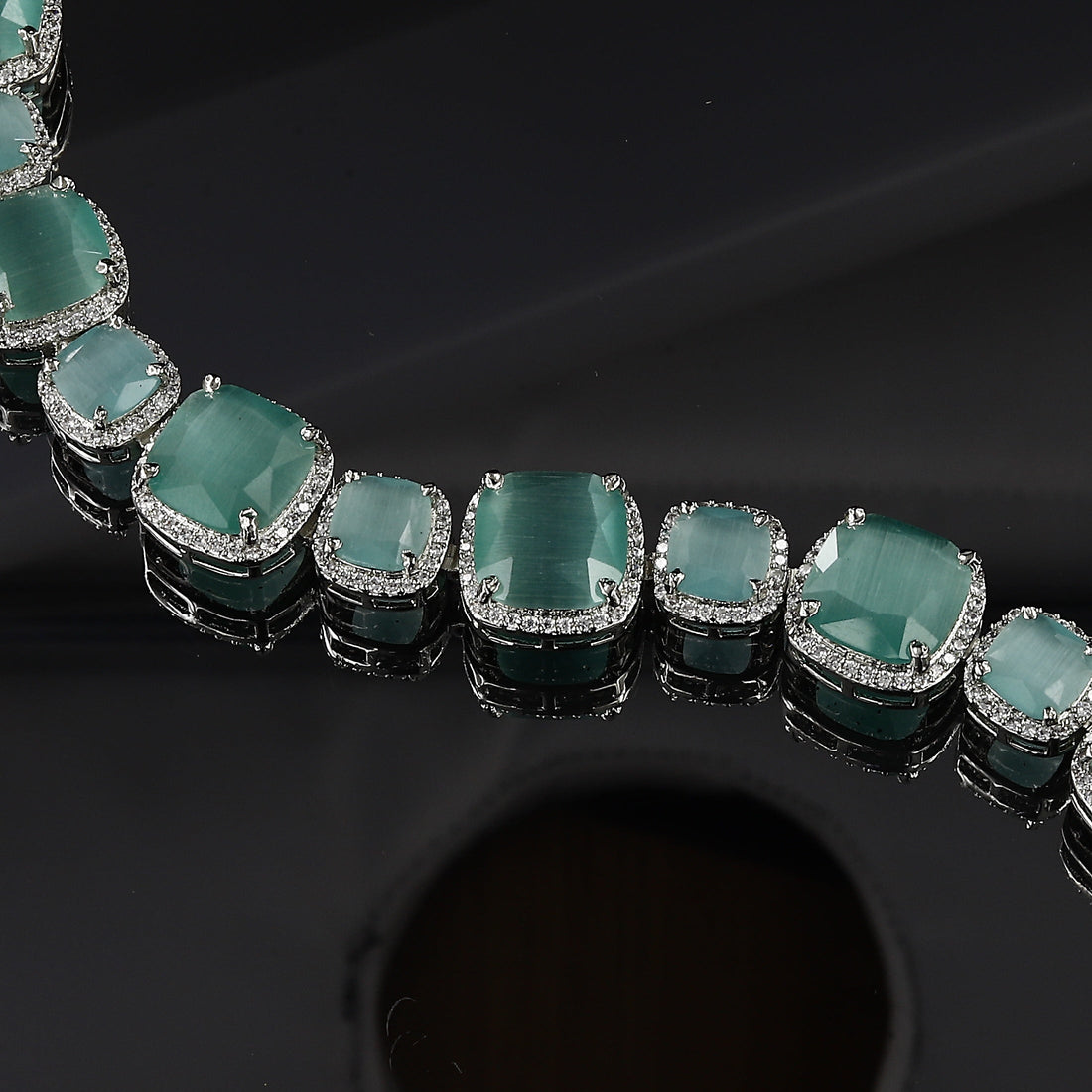 17cm Silver American Diamond Bracelet with Colors – A Vibrant Touch of Luxury