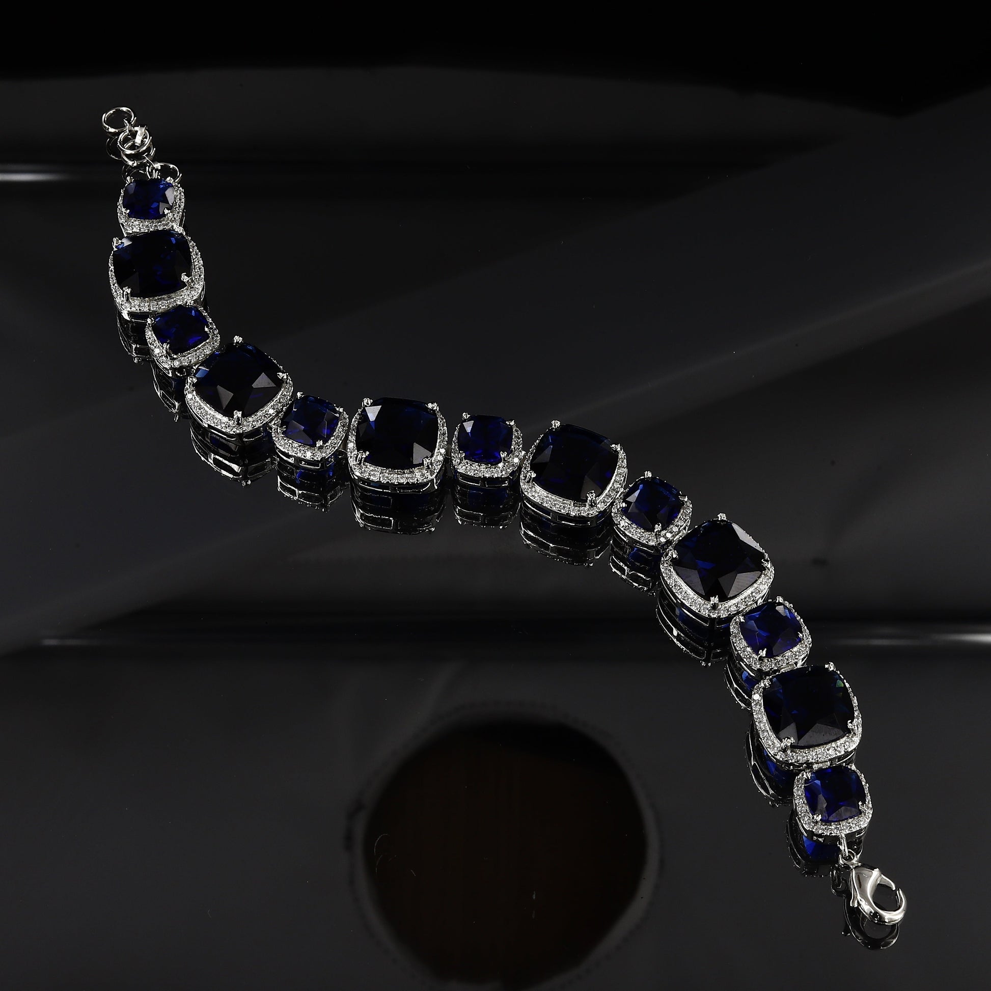 17cm Silver American Diamond Bracelet with Colors – A Vibrant Touch of Luxury