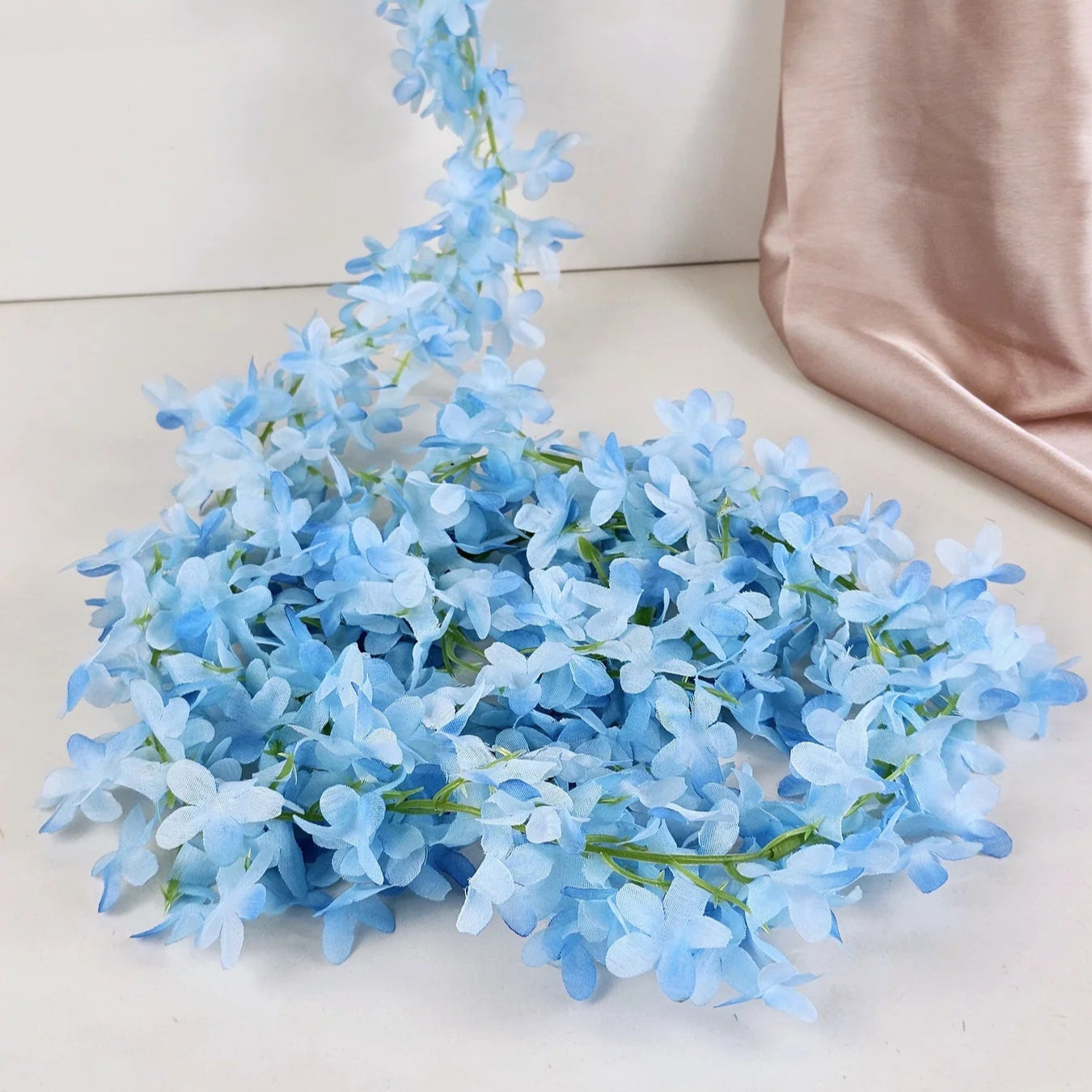3 Lines Artificial Ixora Flower Garlands – Decorative Wall Hanging for Special Occasions