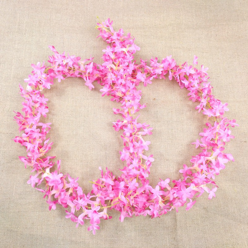 3 Lines Artificial Ixora Flower Garlands – Decorative Wall Hanging for Special Occasions