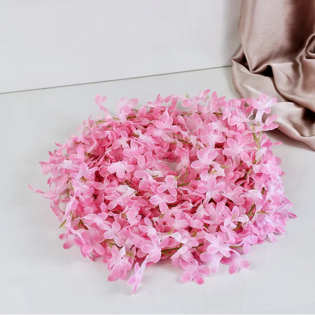 3 Lines Artificial Ixora Flower Garlands – Decorative Wall Hanging for Special Occasions