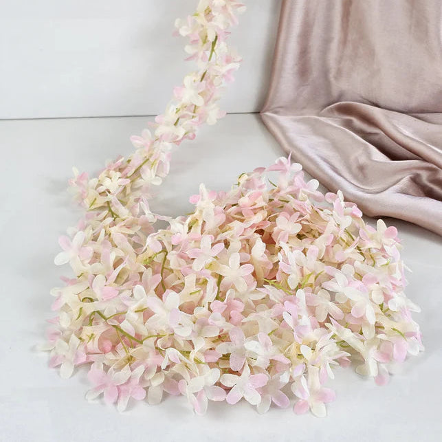3 Lines Artificial Ixora Flower Garlands – Decorative Wall Hanging for Special Occasions