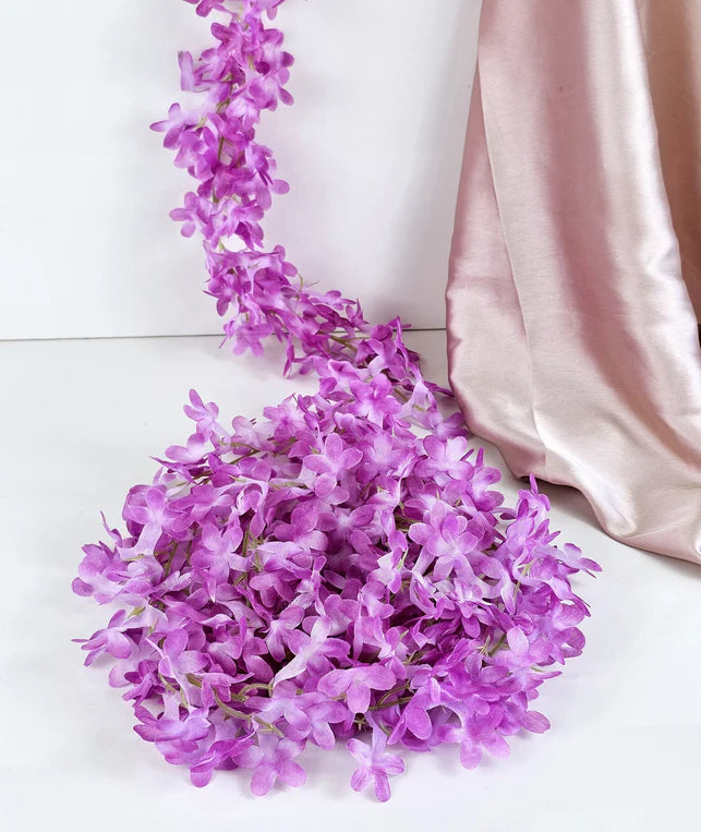 3 Lines Artificial Ixora Flower Garlands – Decorative Wall Hanging for Special Occasions