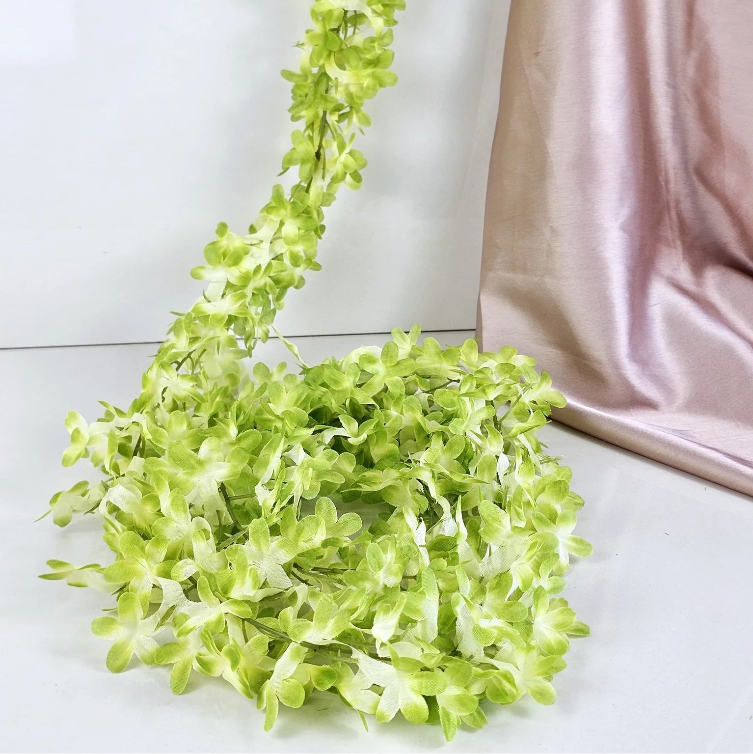 3 Lines Artificial Ixora Flower Garlands – Decorative Wall Hanging for Special Occasions