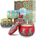 4 Pcs Tin Can Round Shape Aroma Scented Soy Wax Candle Gift – Perfect for Candlelight Dinners & Home Decor