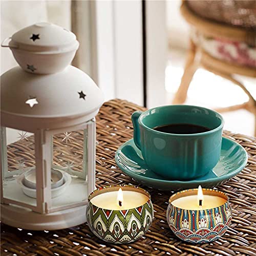 4 Pcs Tin Can Round Shape Aroma Scented Soy Wax Candle Gift – Perfect for Candlelight Dinners & Home Decor