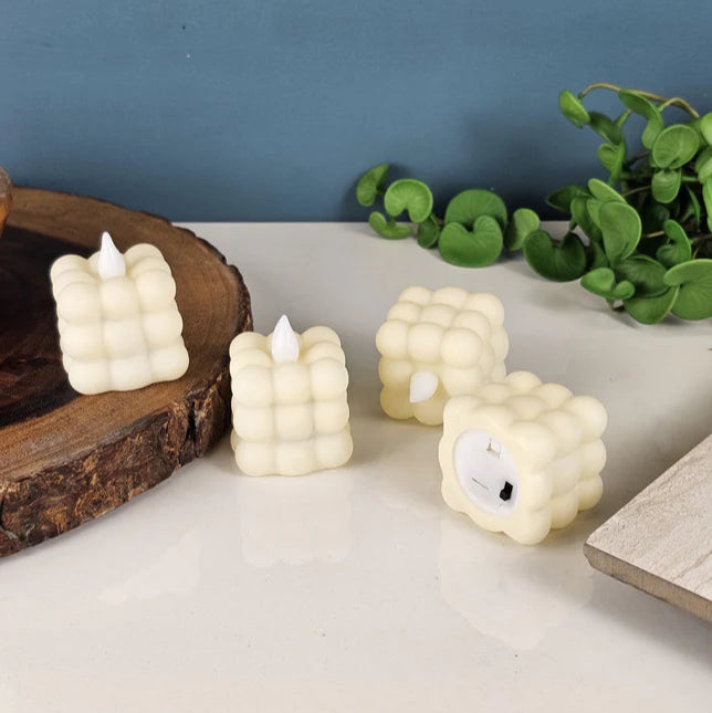 6 PCS LED Bubble Candles – Plastic Tealight LED Candle Lights for Home Decor