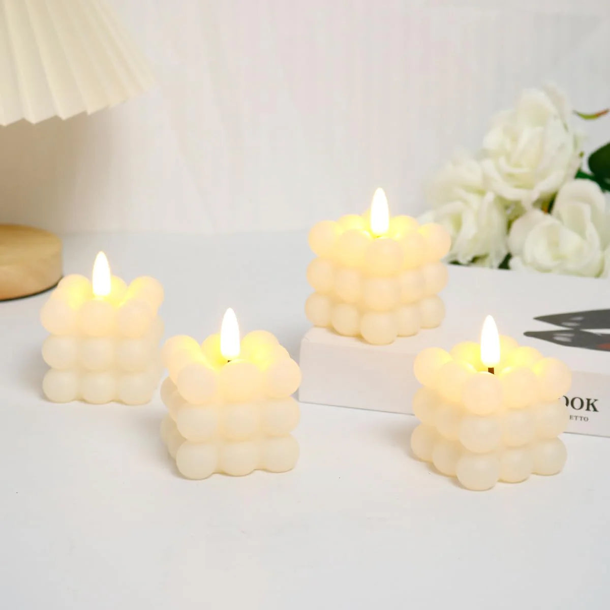 6 PCS LED Bubble Candles – Plastic Tealight LED Candle Lights for Home Decor
