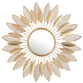 Golden Metal Leaf Wall Mirror – Elegance Meets Art