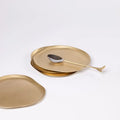 Haifa Brass Tapas Plates – Set of 4 | A Touch of Luxury for Your Dining Experience