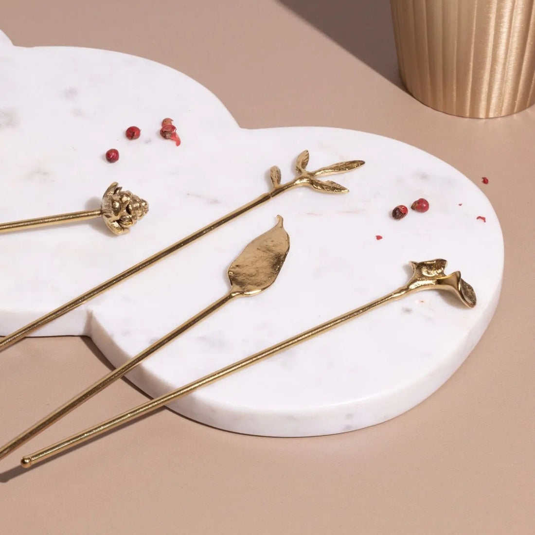 Juniper Brass Cocktail Stirrers | Elegant Stirring with a Touch of Luxury