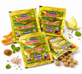 Am Pachan packets with ingredients on a white background