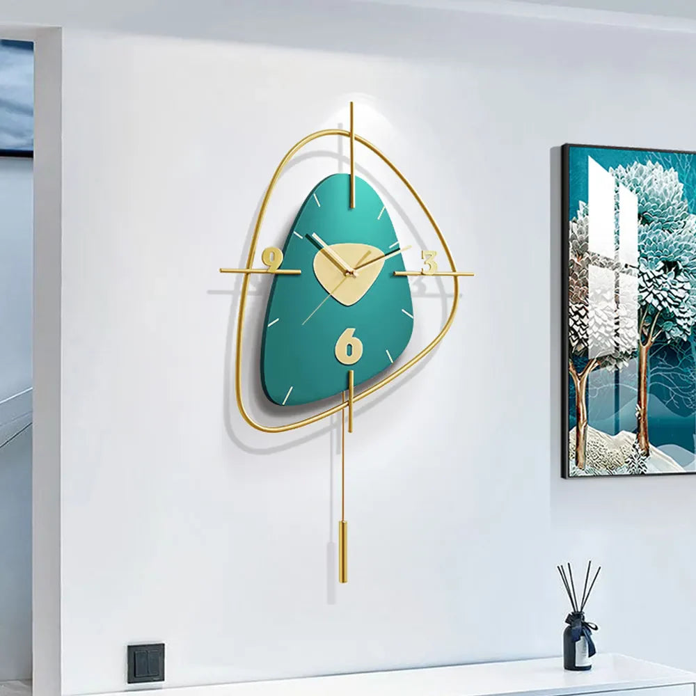 Ahmet Blue Metal Wall Clock – A Pop of Color and Contemporary Elegance