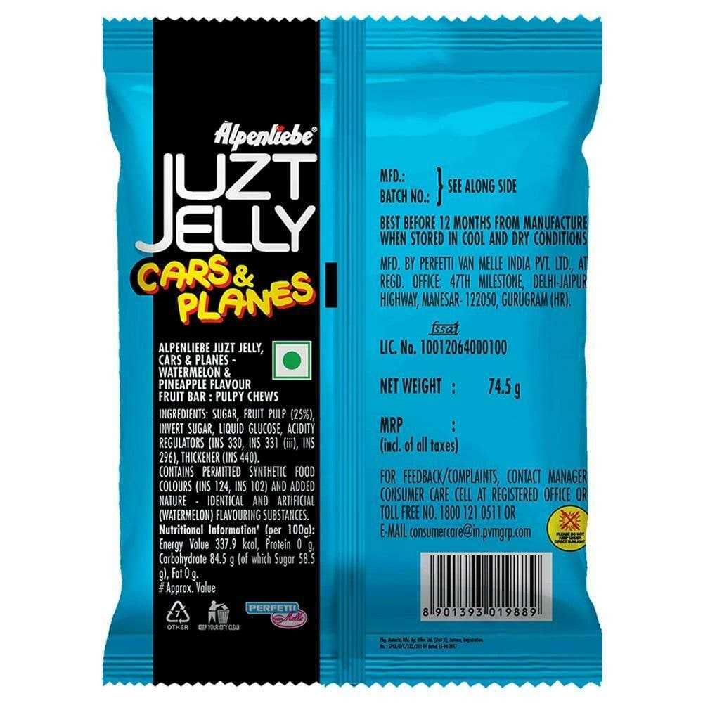 Alpenliebe Pineapple and Watermelon Flavour Cars & Planes Juzt Jelly Front