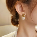 Amber Swirl Enamel Drop Earrings – Artistic Earth-Tone Imitation Jewelry