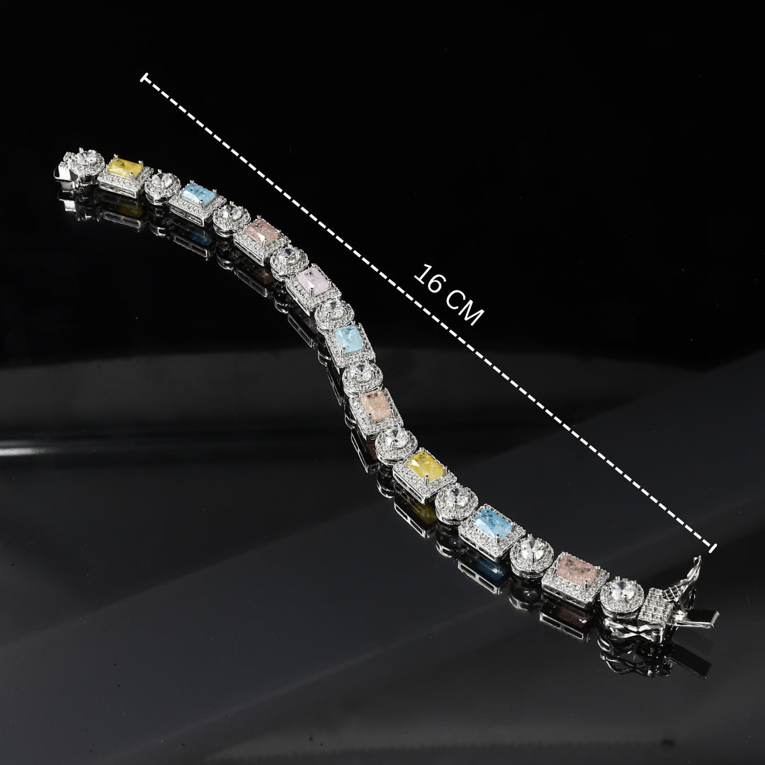 American Mix Color Diamond Loose Bracelet – A Vibrant Symphony of Sparkle