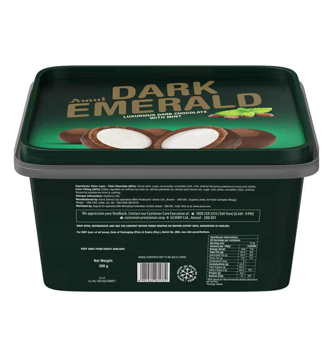Amul Dark Emerald Tub – A Luxurious Scoop of Chocolate Indulgence