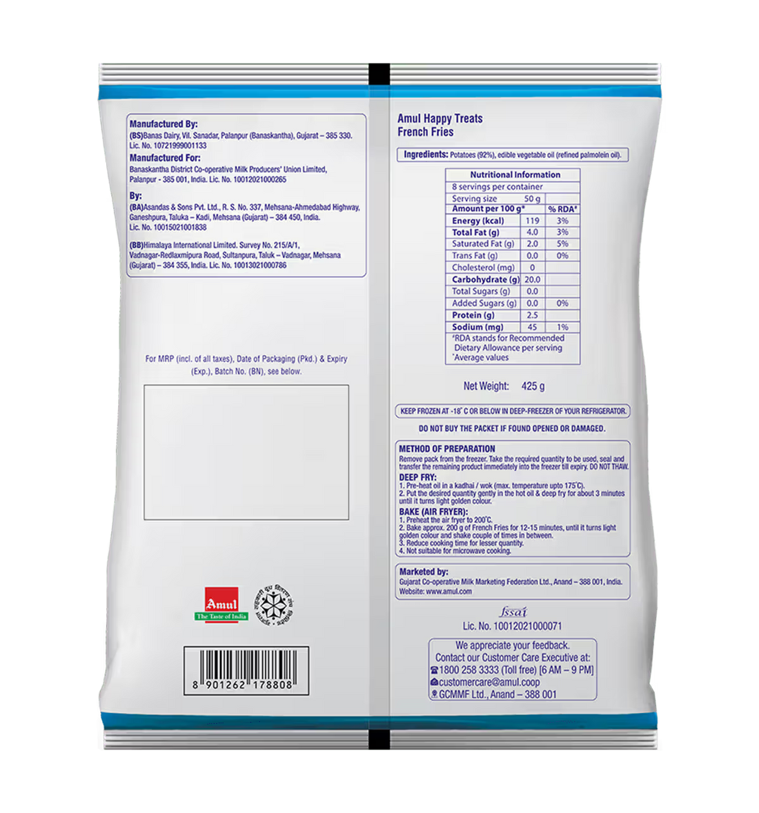 Amul Happy Treats French Fries – Crispy Joy in Every Bite