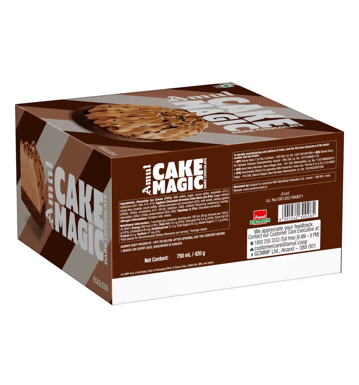 Amul Ice Cream Cake – Magic Dark Chocolate | A Celebration in Every Slice