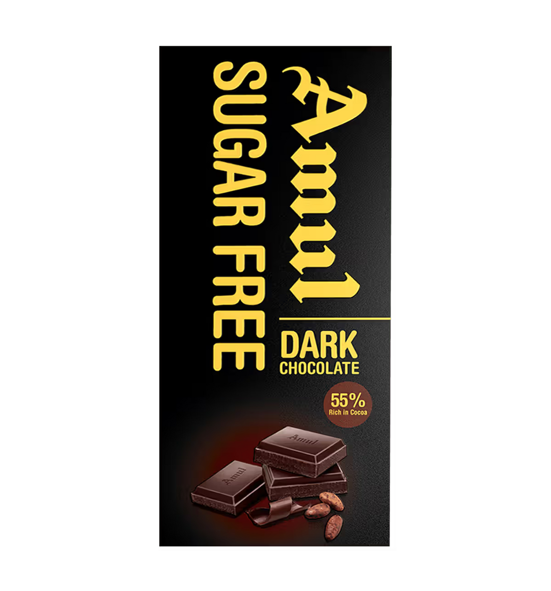 Amul Sugar Free Dark Chocolate – Guilt-Free Indulgence, Pure Cocoa Pleasure