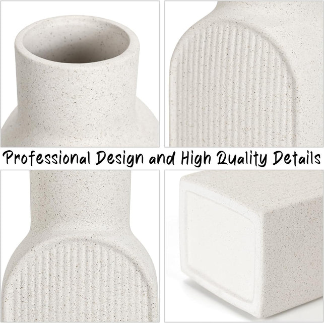 Ceramic Flower Vase – Elegant Grey Decor for Home & Office