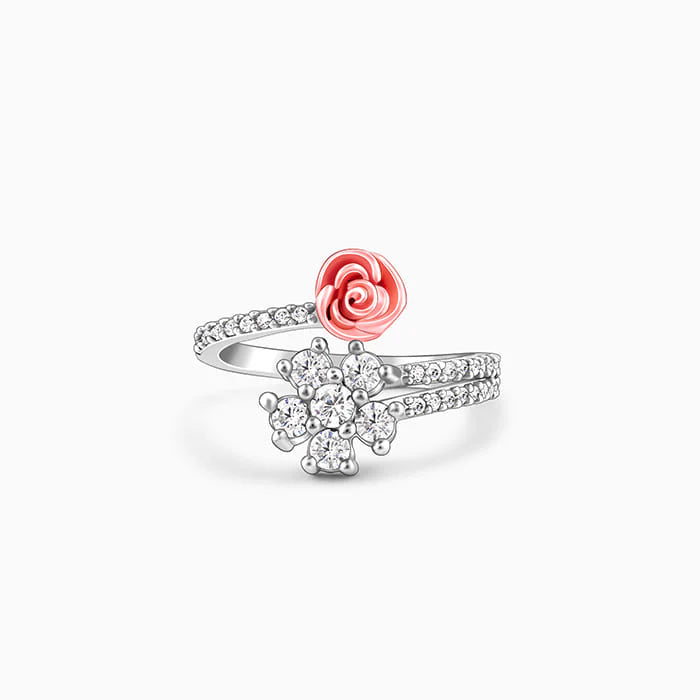 Anushka Sharma Silver Studded Rose Ring – Grace in Full Bloom