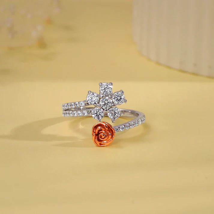 Anushka Sharma Silver Studded Rose Ring – Grace in Full Bloom