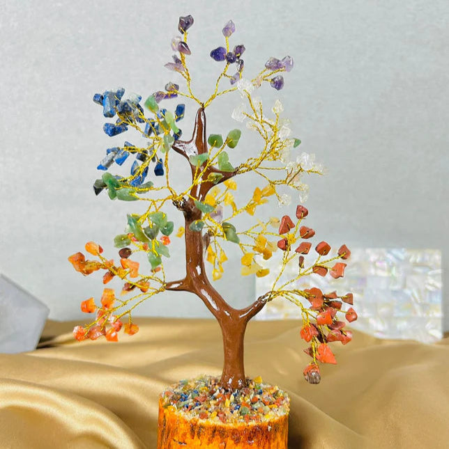 Artificial Seven Chakra Crystal Bonsai Tree – A Symbol of Balance & Positive Energy
