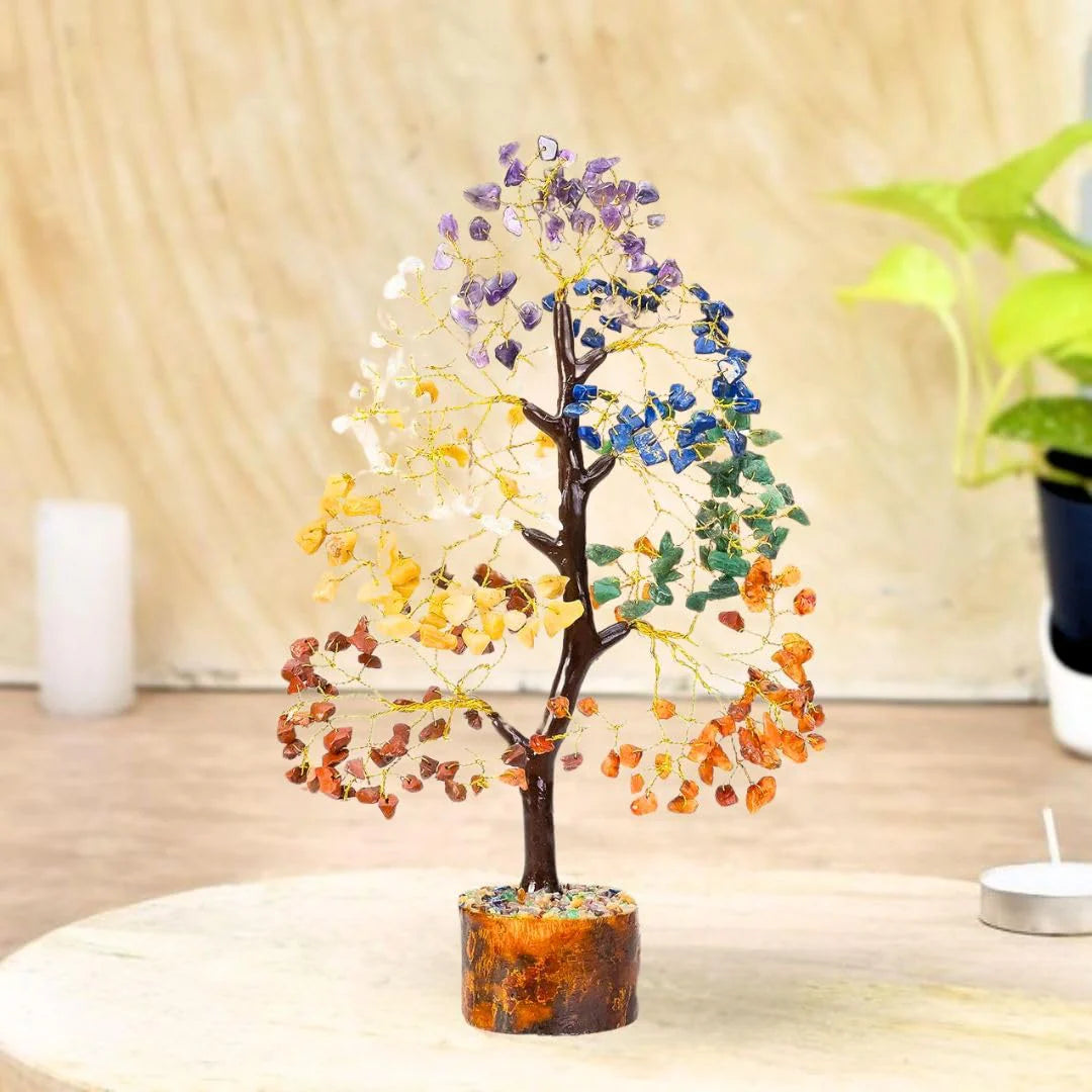 Artificial Seven Chakra Crystal Bonsai Tree – A Symbol of Balance & Positive Energy