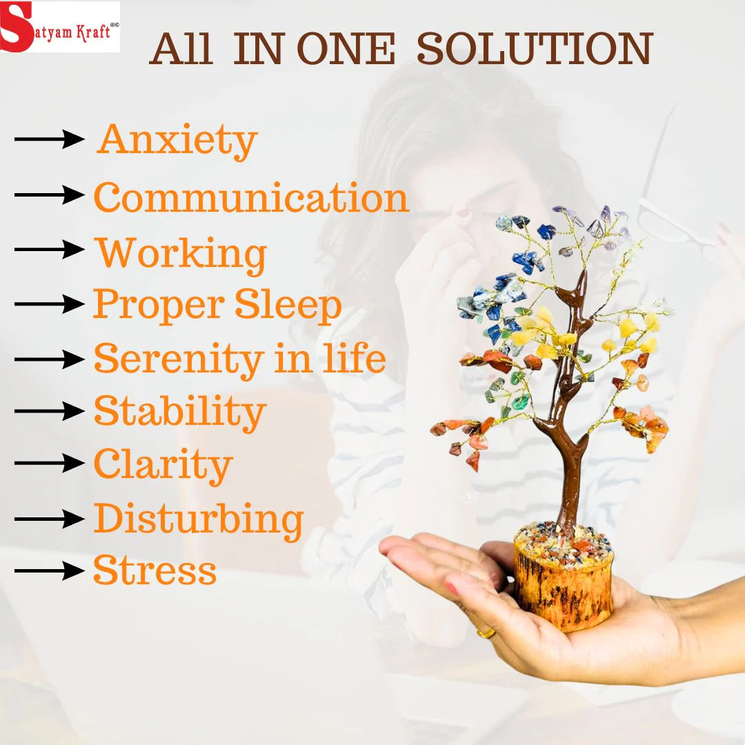 Artificial Seven Chakra Crystal Bonsai Tree – A Symbol of Balance & Positive Energy