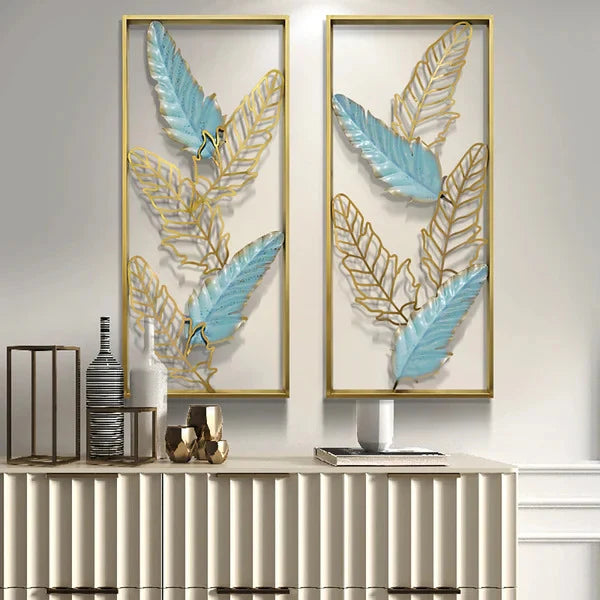 Aureate Petals Frame Metal Art Wall – A Radiant Touch of Luxury
