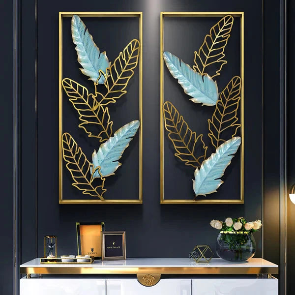Aureate Petals Frame Metal Art Wall – A Radiant Touch of Luxury