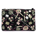 Black Beaded Embroidered Woven Makeup/Travel Pouch – A Fusion of Elegance and Practicality