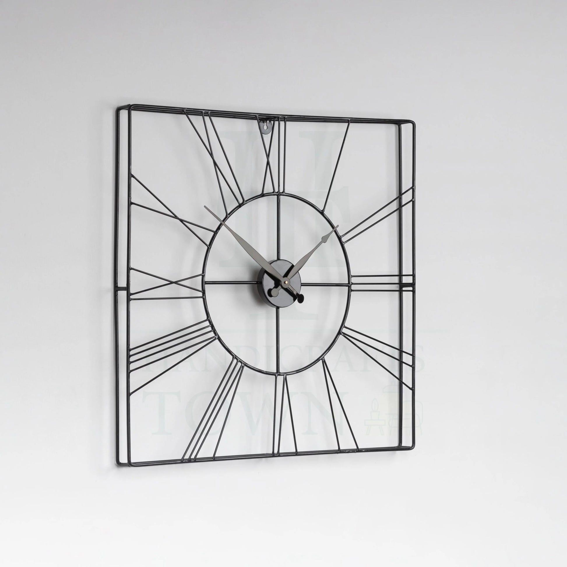 Black Square Wall Clock – Contemporary Minimalism Meets Function