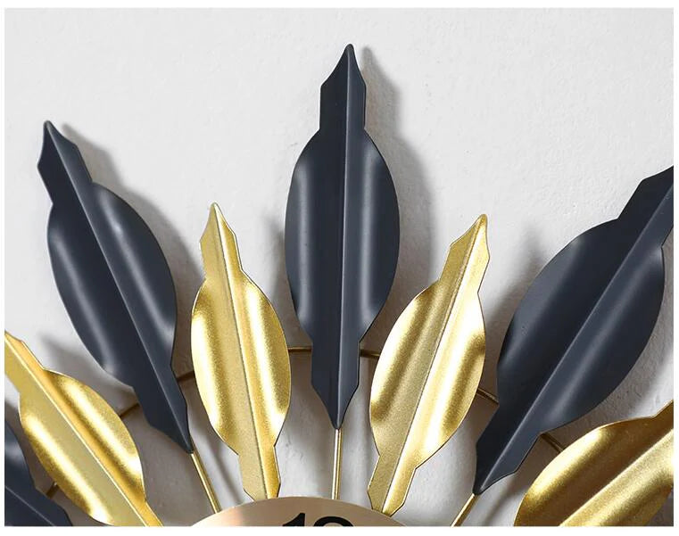 Black and Golden Designer Metal Wall Clock – A Bold Statement for Your Space