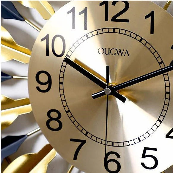 Black and Golden Designer Metal Wall Clock – A Bold Statement for Your Space