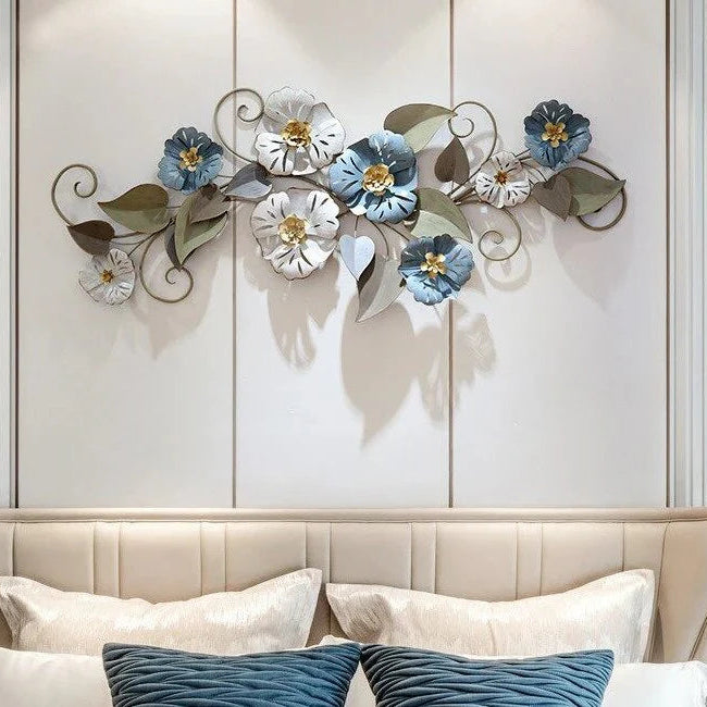Blue and White Petal Wall Art – A Fresh, Floral Touch for Your Home