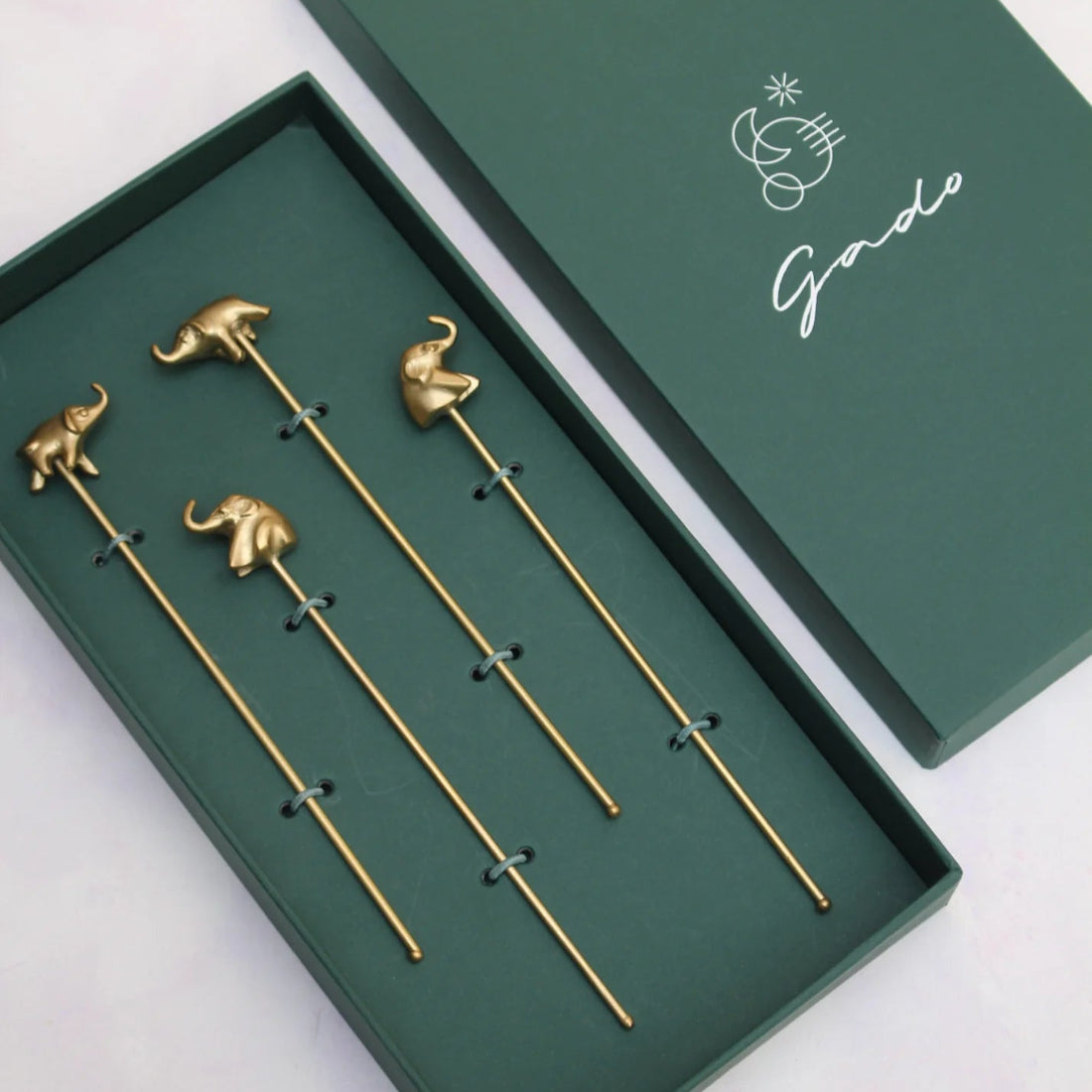 Brass Elephant Cocktail Stirrers – Elegant Barware with a Touch of Heritage