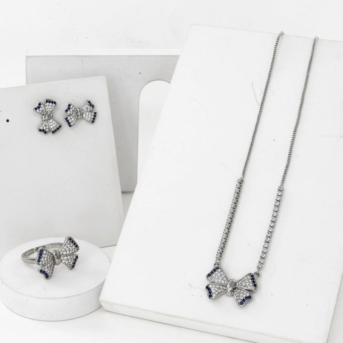 Butterfly Design Waterproof Silver-Polished Combo Jewelry – Graceful Elegance with Lasting Durability