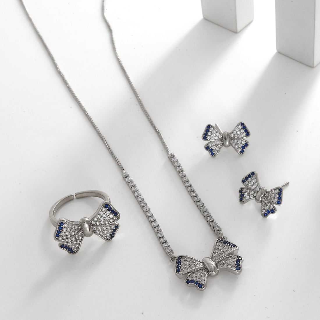 Butterfly Design Waterproof Silver-Polished Combo Jewelry – Graceful Elegance with Lasting Durability