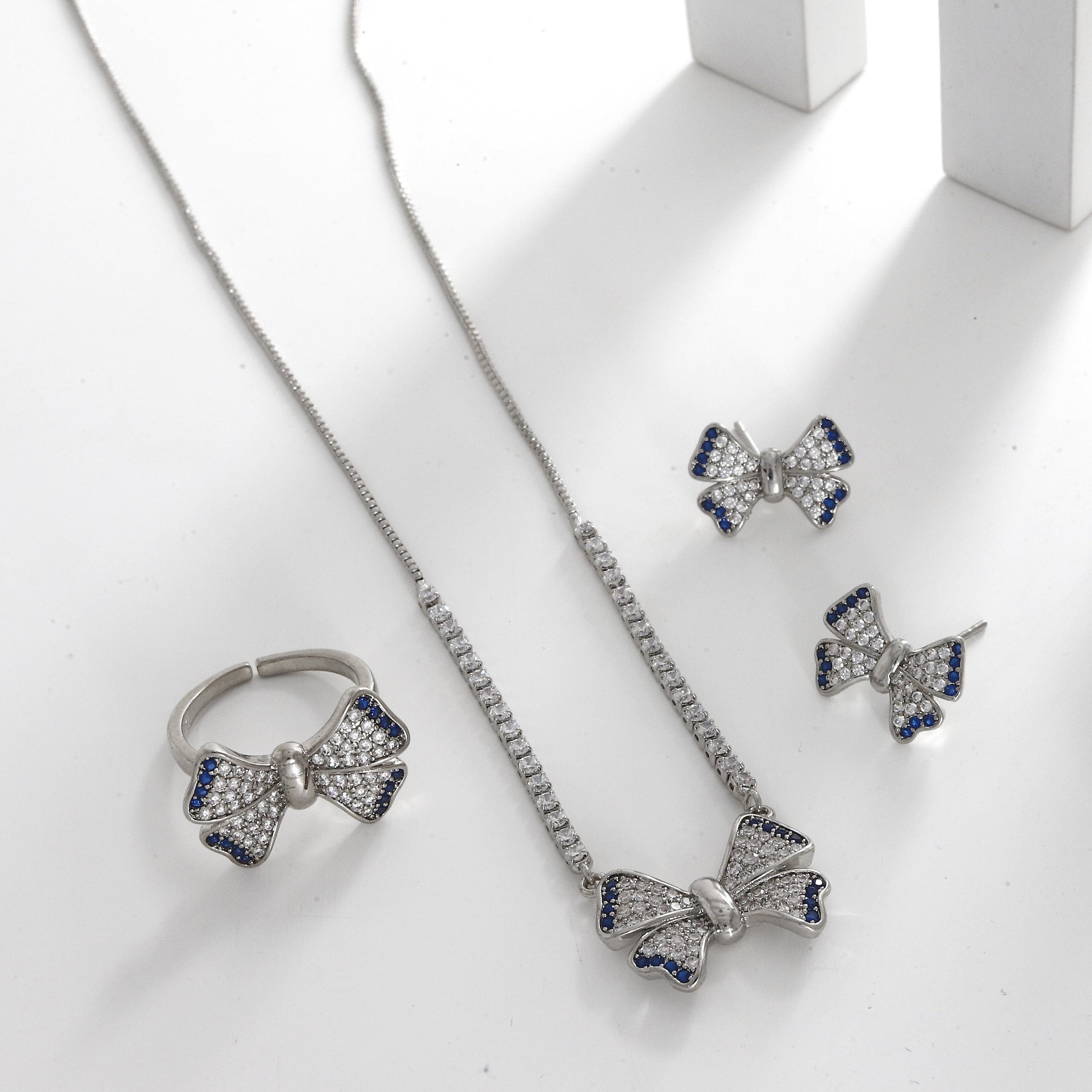 Butterfly Design Waterproof Silver-Polished Combo Jewelry – Graceful Elegance with Lasting Durability