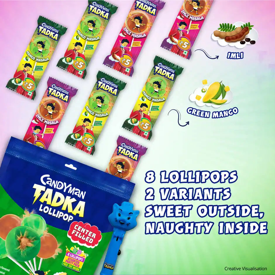 Candyman Tadka Lollipop – A Desi Twist of Sweet & Spicy Fun